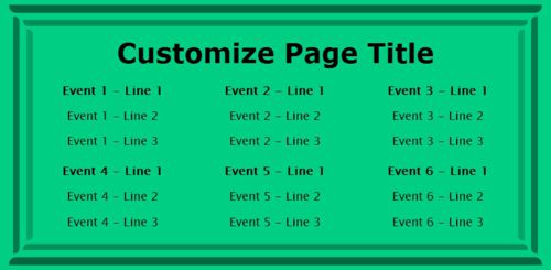 6 Events / Schedules in Green color