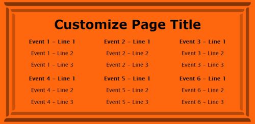 6 Events / Schedules in Orange color