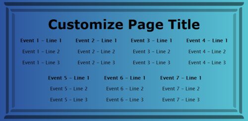 7 Events / Schedules in Blue color