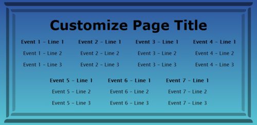 7 Events / Schedules in Blue color