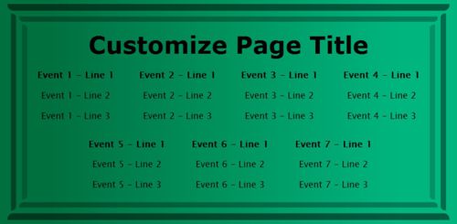 7 Events / Schedules in Green color