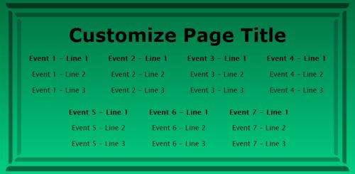 7 Events / Schedules in Green color