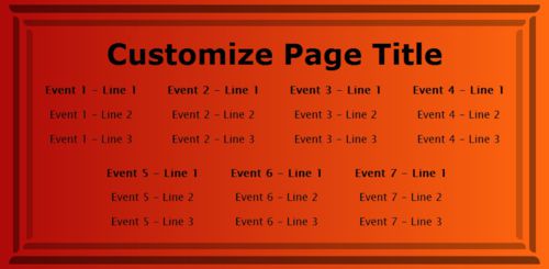 7 Events / Schedules in Orange color