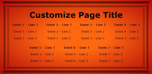 7 Events / Schedules in Orange color