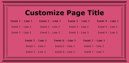 7 Events / Schedules in Pink color