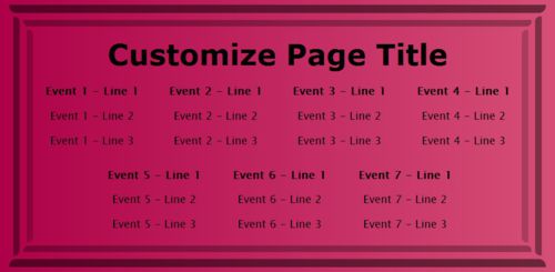 7 Events / Schedules in Pink color