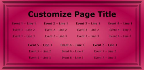 7 Events / Schedules in Pink color