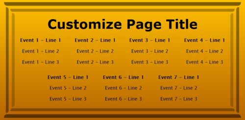 7 Events / Schedules in Yellow color