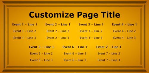 7 Events / Schedules in Yellow color