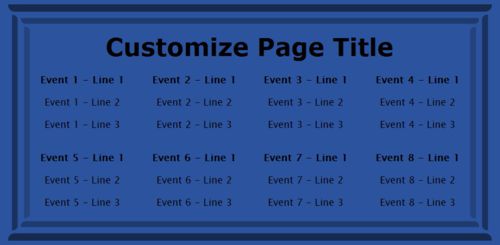 8 Events / Schedules in Blue color