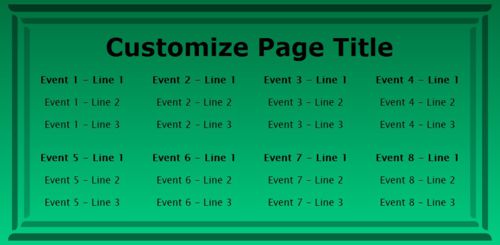 8 Events / Schedules in Green color