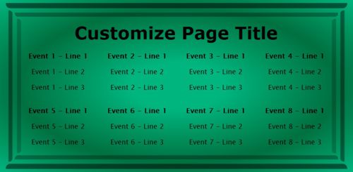 8 Events / Schedules in Green color