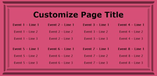 8 Events / Schedules in Pink color