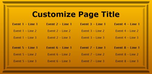 8 Events / Schedules in Yellow color