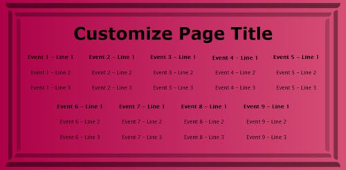 9 Events / Schedules in Pink color