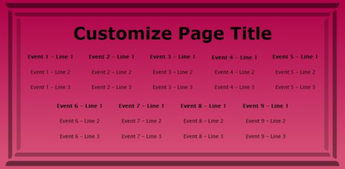 9 Events / Schedules in Pink color