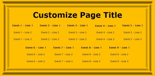 9 Events / Schedules in Yellow color