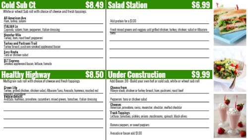 Coffee Shop / Cafe Menu - 28 Items