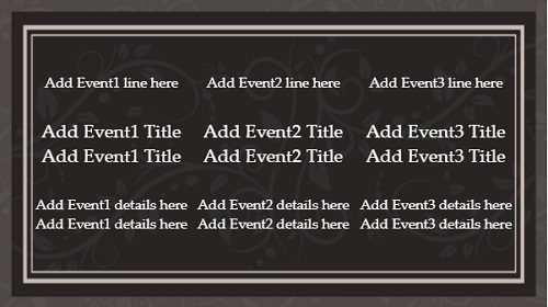 Event Template - Floral - 3 Items in White color