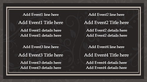 Event Template - Floral - 4 Items in White color