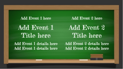 Event Template - Green Board - 2 Items in White color