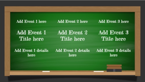 Event Template - Green Board - 3 Items in White color