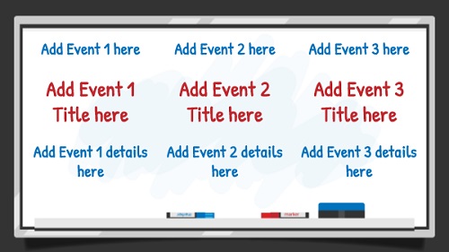 Event Template - White Board - 3 Items in White color