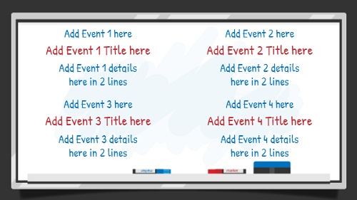 Event Template - White Board - 4 Items in White color