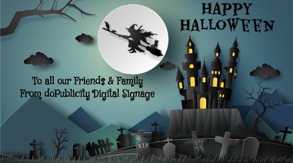 Halloween Greetings in Blue color