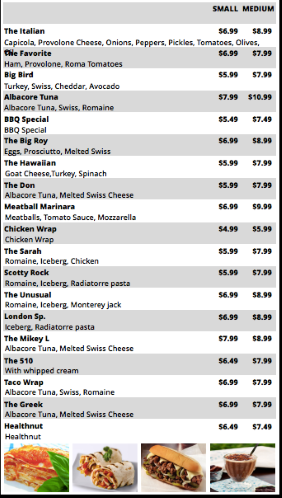 Portrait Digital Menu Board - 20 Items - 2 Prices in White color