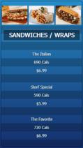 Portrait Digital Menu Board - 3 Items in Blue color