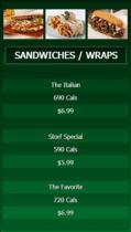 Portrait Digital Menu Board - 3 Items in Green color