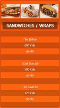 Portrait Digital Menu Board - 3 Items in Orange color