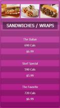 Portrait Digital Menu Board - 3 Items in Purple color