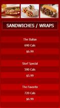 Portrait Digital Menu Board - 3 Items in Red color