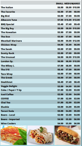 Portrait Digital Menu Board - 30 Items - 3 Prices in Blue color