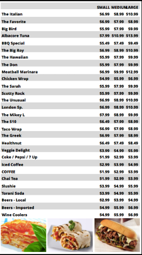 Portrait Digital Menu Board - 30 Items - 3 Prices in White color