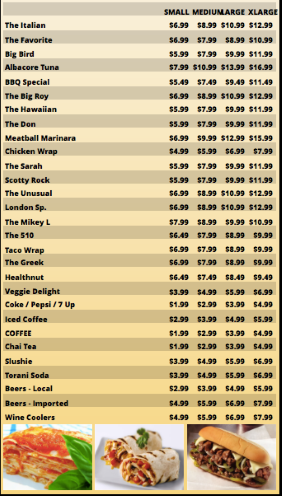 Portrait Digital Menu Board - 30 Items - 4 Prices in Yellow color