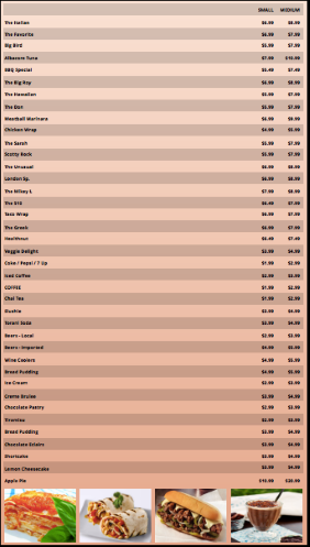 Portrait Digital Menu Board - 40 Items - 2 Prices in Orange color