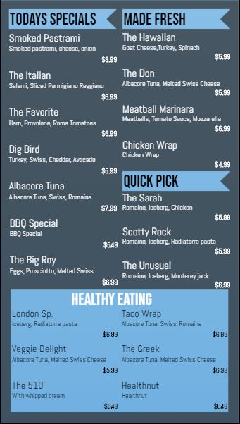 Vertical Digital Menu Board - 20 Items in Blue color