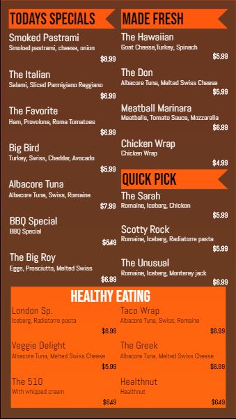 Vertical Digital Menu Board - 20 Items in Orange color