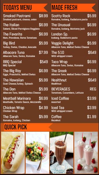 Digital Signage Template for Vertical Digital Menu Board - 24 Items